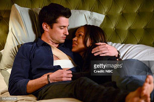 You're the Bad Guy" Episode 110 -- Pictured: Wes Brown as Julian Bowers, Meagan Good as Joanna Padget Locasto --