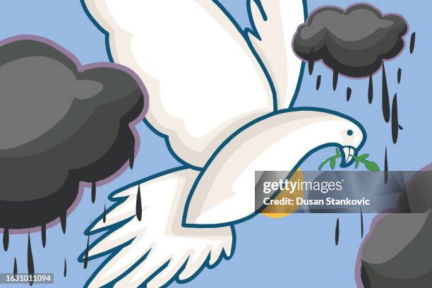 bringing peace and sun after rain - olive leaf background stock illustrations