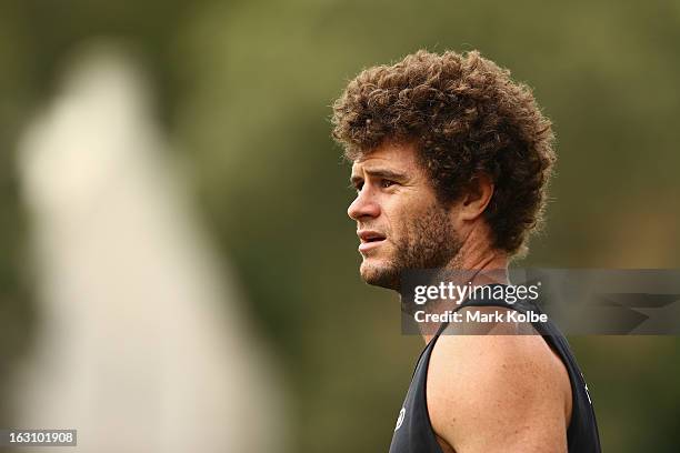 Matt King looks on during a South Sydney Rabbitohs NRL training session at Redfern Oval on March 5, 2013 in Sydney, Australia.