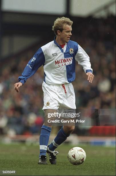 Henning Berg of Blackburn Rovers in action during an FA Carling Premiership match against Chelsea at Ewood Park in Blackburn, England. Blackburn...