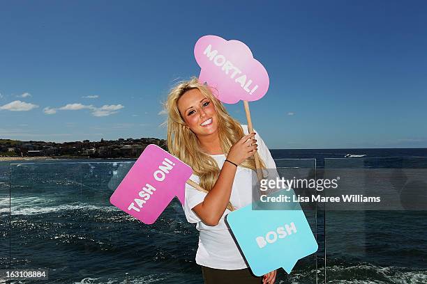 Charlotte Letitia Crosby of UK reality TV series, Geordie Shore, poses for a photo at Bondi Beach on March 5, 2013 in Sydney, Australia.