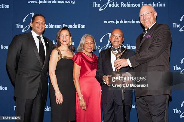 Gregg Gonsalves, Della Britton Baeza, Rachel Robinson, Henry Louis Gates, Jr., and Leonard C. Coleman, Jr. Attend the 2013 Jackie Robinson Foundation...