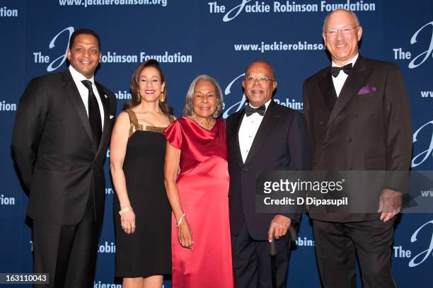 Gregg Gonsalves, Della Britton Baeza, Rachel Robinson, Henry Louis Gates, Jr., and Leonard C. Coleman, Jr. Attend the 2013 Jackie Robinson Foundation...