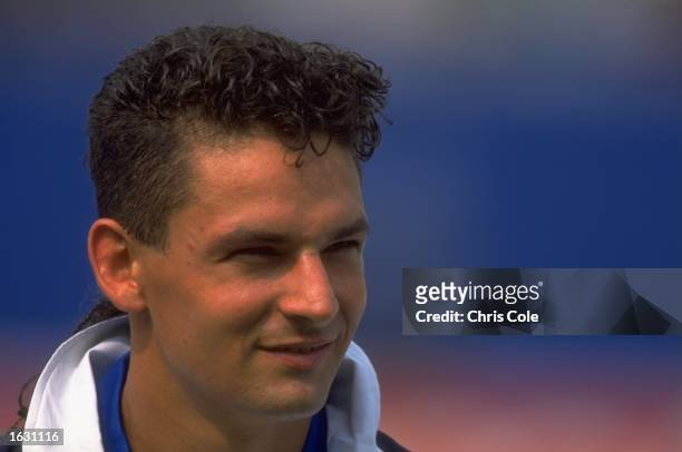 Portrait of Roberto Baggio of Italy before the World Cup match against Ireland at the Giants Stadium in New York, USA. Ireland won the match 1-0. \...