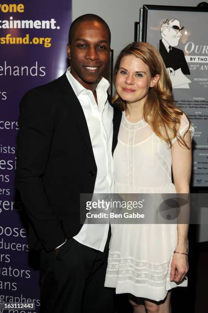 Leslie Odom Jr. And Celia Keenan-Bolger attend "Our Town" Benefit Performance at the Gerald W. Lynch Theatre on March 4, 2013 in New York City.