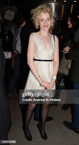Actress Julia Garner attends the after party for The Cinema Society & Make Up For Ever screening of "Electrick Children" at Hotel Americano on March...
