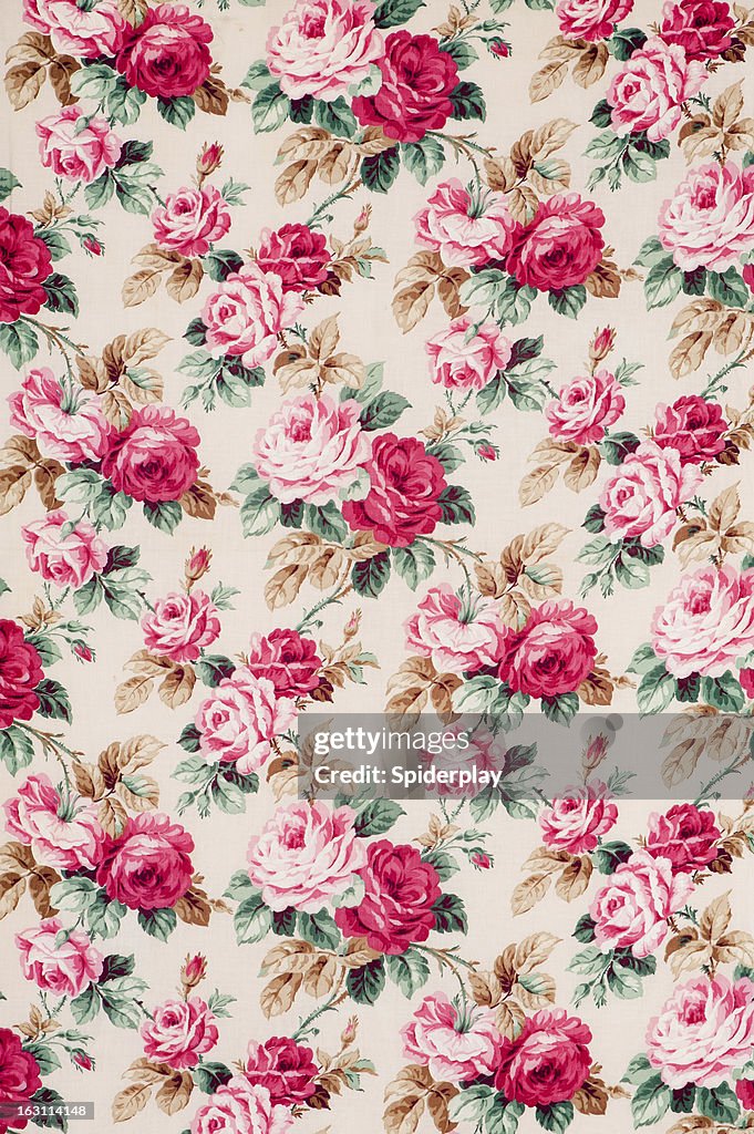 Antique floral fabric Wide