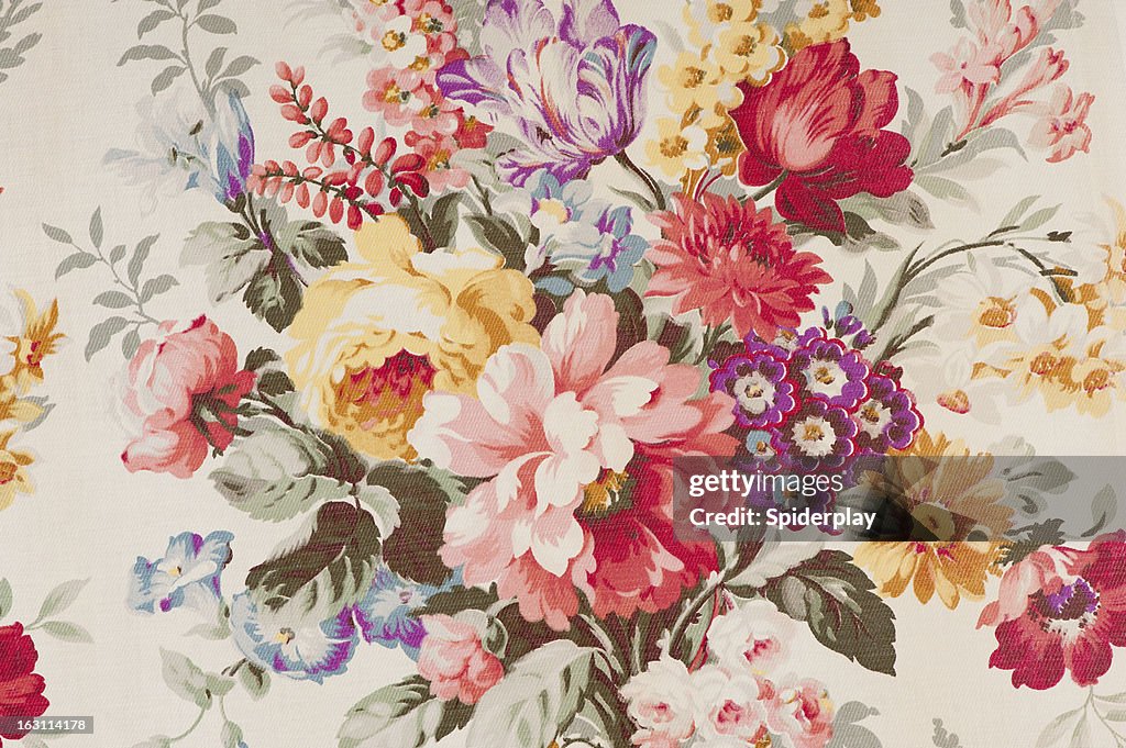 Antique floral fabric SB43 Close Up