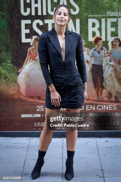 Actress Irene Escolar attends 'Las Chicas Estan Bien' photocall at Golem Cinema on August 22, 2023 in Madrid, Spain.