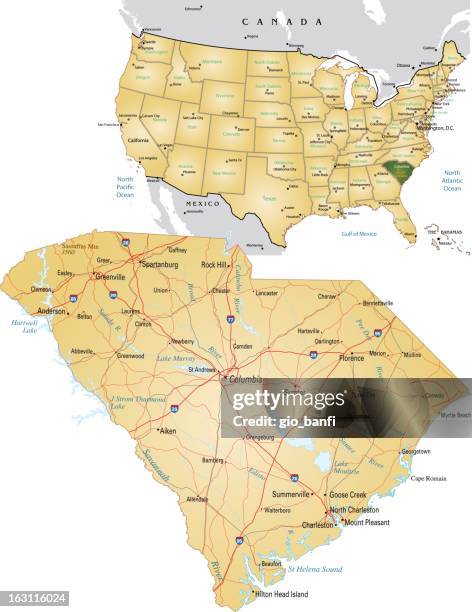 Sc Interstates Us Interstate Map Vector Photos and Premium High Res Pictures - Getty ...