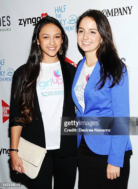 Alexa Brewster and Sofia Stafford attend the Half the Sky Movement: The Game Launch at No. 8 on March 4, 2013 in New York City.