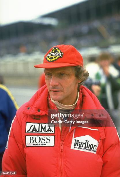 Portrait of McLaren TAG driver Niki Lauda of Austria before the Brazilian Grand Prix at the Rio circuit in Brazil. Lauda retired from the race with...