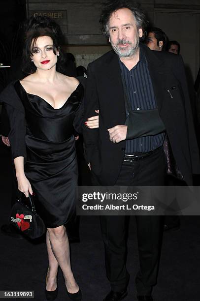 Actress Helena Bonham Carter and director Tim Burton arrive forthe 38th Annual Los Angeles Film Critics Association Awards held at InterContinental...