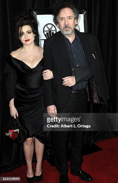 Actress Helena Bonham Carter and director Tim Burton arrive forthe 38th Annual Los Angeles Film Critics Association Awards held at InterContinental...