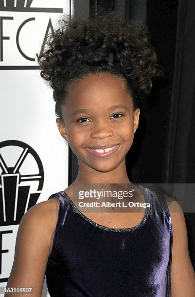 Actress Quvenzhane Wallis arrives forthe 38th Annual Los Angeles Film Critics Association Awards held at InterContinental Hotel on January 12, 2013...