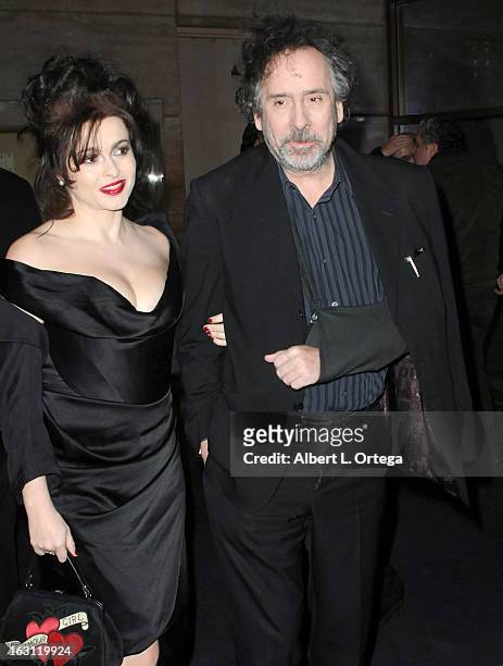 Actress Helena Bonham Carter and director Tim Burton arrive forthe 38th Annual Los Angeles Film Critics Association Awards held at InterContinental...