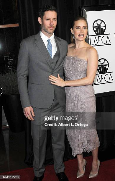 Actor Darren Le Gallo and actress Amy Adams arrive forthe 38th Annual Los Angeles Film Critics Association Awards held at InterContinental Hotel on...