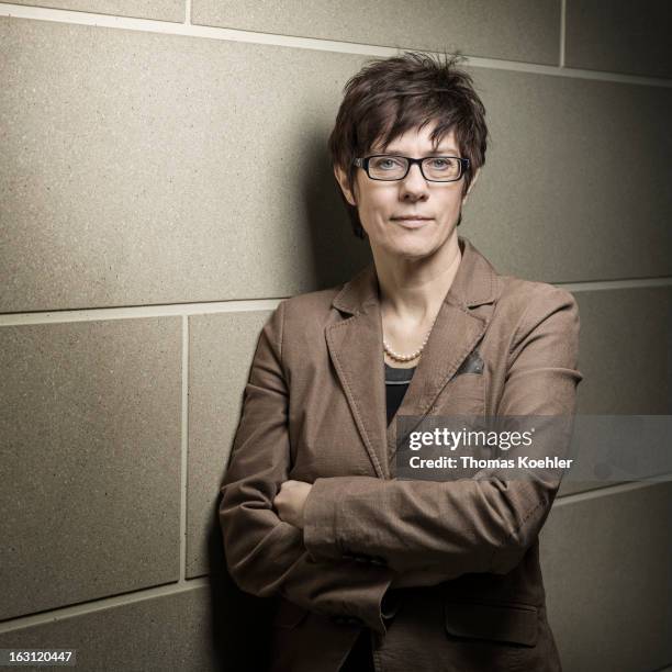 Saar Governor Annegret Kramp-Karrenbauer poses for a picture on February 28, 2013 in Berlin, Germany.