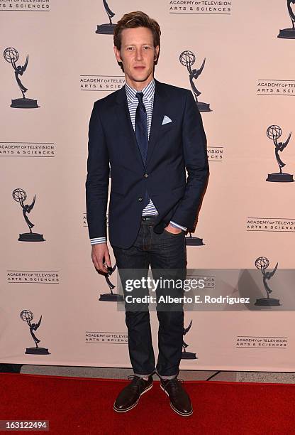 Actor Gabriel Mann arrives to the Academy of Television Arts and Sciences' An Evening with "Revenge" at Leonard H. Goldenson Theatre on March 4, 2013...