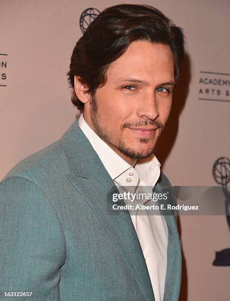 Actor Nick Wechsler arrives to the Academy of Television Arts and Sciences' An Evening with "Revenge" at Leonard H. Goldenson Theatre on March 4,...
