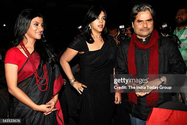 And film producer Ekta Kapoor launched tele series Ek Thi Naayka along with Vishal Bhardwaj and telly actors. Also seen in the picture is actor...