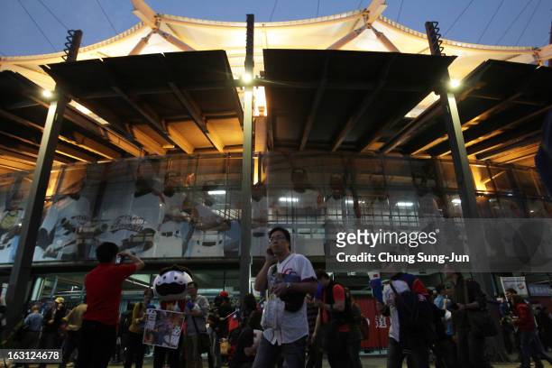 Taiwan fans gather outside the stadium before a match at the World Baseball Classic First Round Group B match between Chinese Taipei and South Korea...