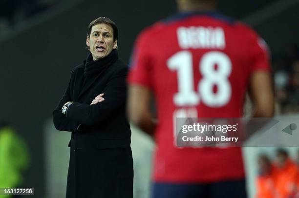 Rudi Garcia, coach of Lille looks on during the french Ligue 1 match between Lille LOSC and FC Girondins de Bordeaux at the Grand Stade Lille...