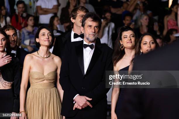 Barbora Bobulova, Italian director Nanni Moretti attends the "Il Sol Dell'Avvenire " red carpet during the 76th annual Cannes film festival at Palais...