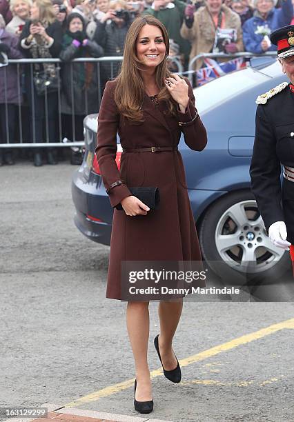 Catherine, Duchess of Cambridge visits the National Fishing Heritage Centre during her official visit to Grimsby on March 5, 2013 in Grimsby, England.