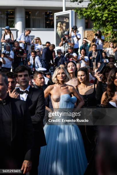 Elsa Hosk attends the "La Passion De Dodin Bouffant" red carpet during the 76th annual Cannes film festival at Palais des Festivals on May 24, 2023...