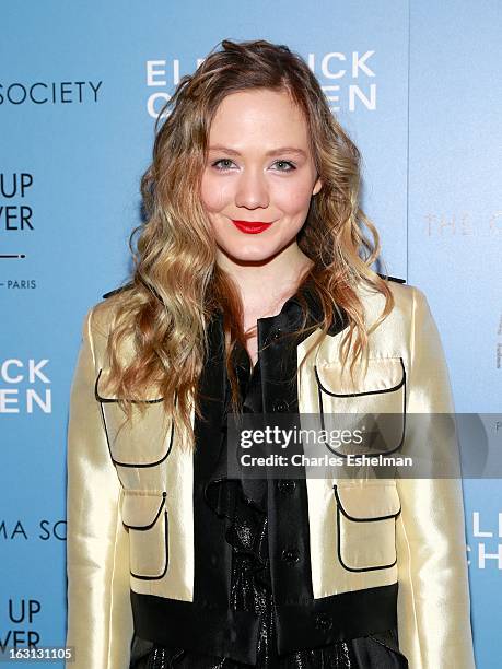 Actress Louisa Krause attends The Cinema Society & Make Up For Ever host a screening of "Electrick Children" at IFC Center on March 4, 2013 in New...