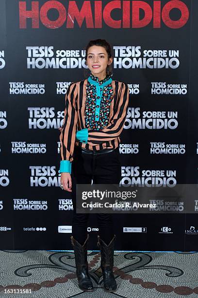 Actress Calu Rivero attends the "Tesis Sobre Un Homicidio" photocall at Casa de America on March 5, 2013 in Madrid, Spain.