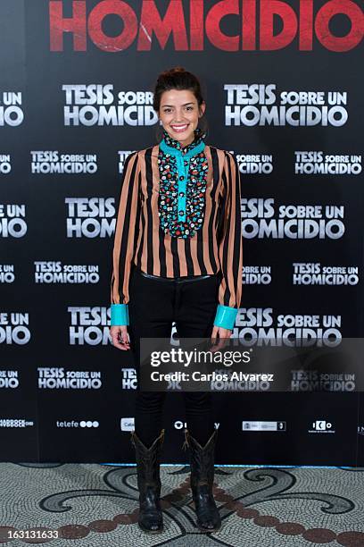 Actress Calu Rivero attends the "Tesis Sobre Un Homicidio" photocall at Casa de America on March 5, 2013 in Madrid, Spain.