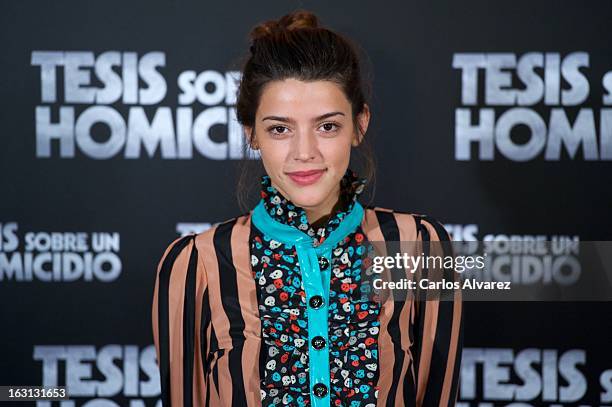 Actress Calu Rivero attends the "Tesis Sobre Un Homicidio" photocall at Casa de America on March 5, 2013 in Madrid, Spain.