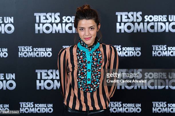 Actress Calu Rivero attends the "Tesis Sobre Un Homicidio" photocall at Casa de America on March 5, 2013 in Madrid, Spain.