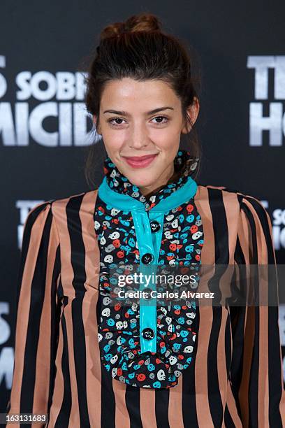 Actress Calu Rivero attends the "Tesis Sobre Un Homicidio" photocall at Casa de America on March 5, 2013 in Madrid, Spain.