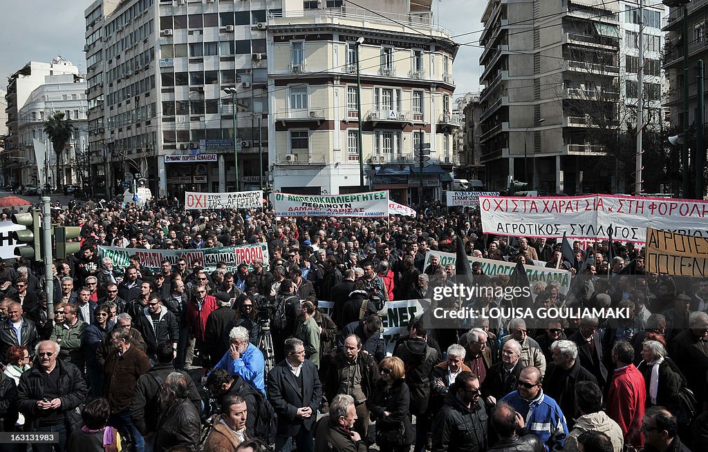 GREECE-	AGRICULTURE-DEMONSTRATION-ECONOMY-EU