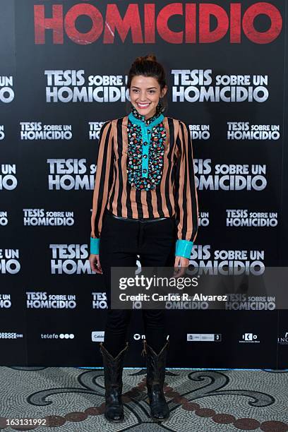 Actress Calu Rivero attends the "Tesis Sobre Un Homicidio" photocall at Casa de America on March 5, 2013 in Madrid, Spain.