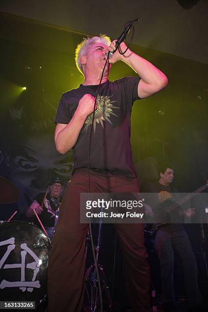 Lead singer Paul Mahern of Zero Boys performs in concert at The Vogue on March 4, 2013 in Indianapolis, Indiana.