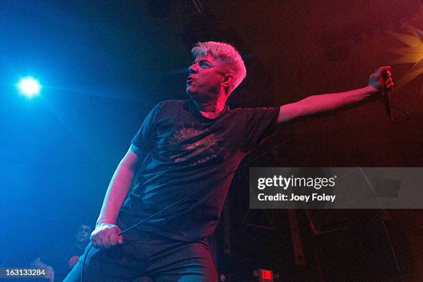 Lead singer Paul Mahern of Zero Boys performs in concert at The Vogue on March 4, 2013 in Indianapolis, Indiana.