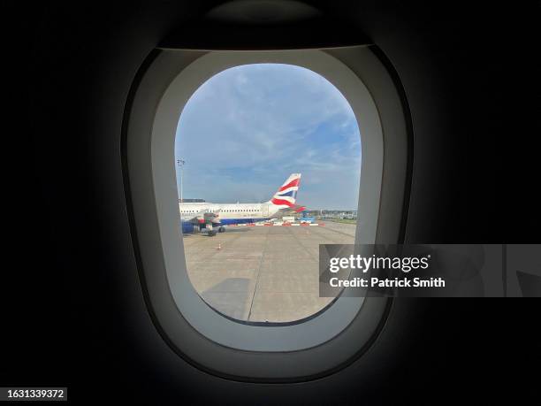 British Airways plane sits on the tarmac at Budapest International Airport on August 28, 2023 in Budapest, Hungary. The United Kingdom's air traffic...