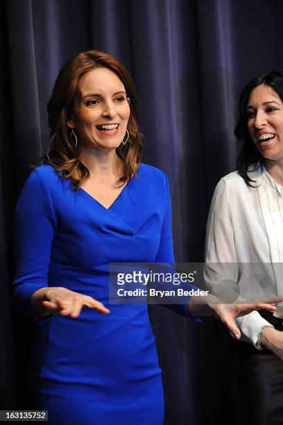 Actress Tina Fey attends the Moms and MARTINI celebrate Tina Fey and the release of her new film, "Admission" at Disney Screening Room on March 5,...