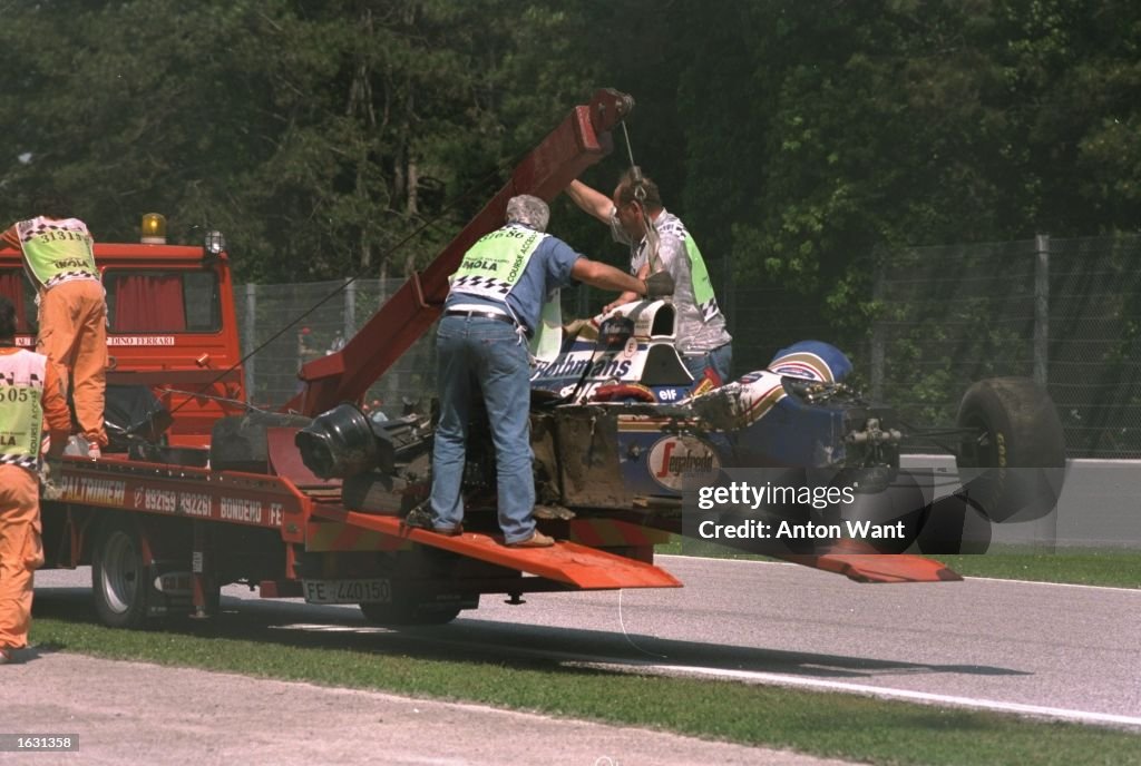 Ayrton Senna's car after the crash