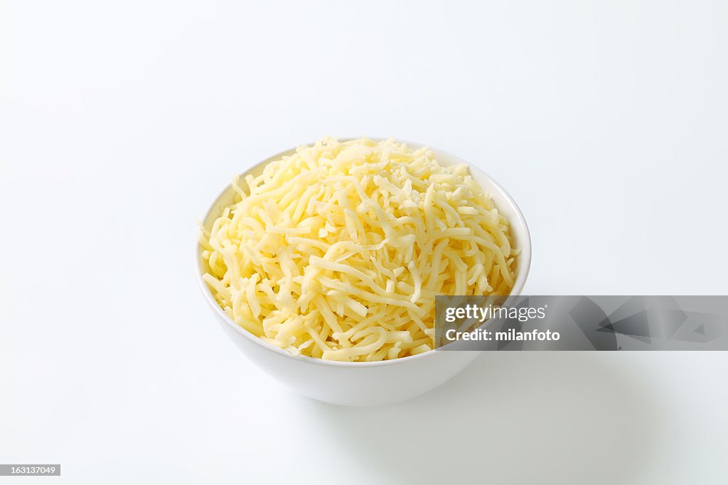 Bowl of grated cheese