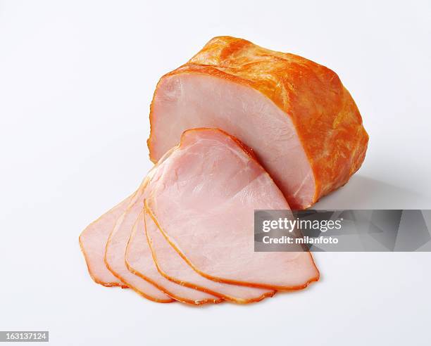 smoked ham - sliced ham stock pictures, royalty-free photos & images