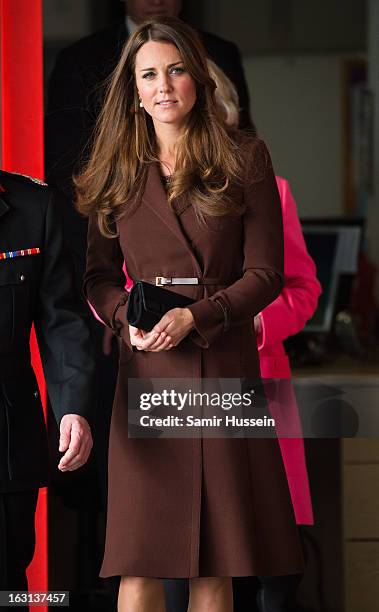 Catherine, Duchess of Cambridge visits Humberside Fire and Rescue during an official visit to Grimsby on March 5, 2013 in Grimsby, England.