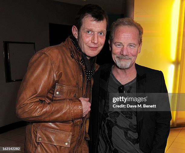 Jason Flemyng and Peter Mullan attend the UK Premiere of 'Welcome To The Punch' at the Vue West End on March 5, 2013 in London, England.