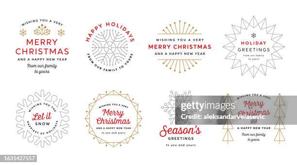 sammlung von weihnachtsetiketten für die feiertage - herrnhuter stern stock-grafiken, -clipart, -cartoons und -symbole
