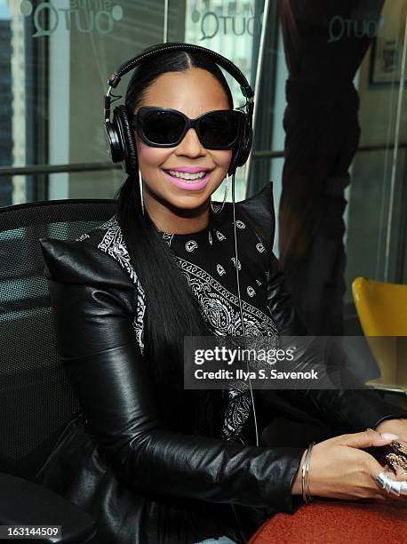 Ashanti visits "Morning Jolt with Lary Flick" at the SiriusXM Studios on March 5, 2013 in New York City.