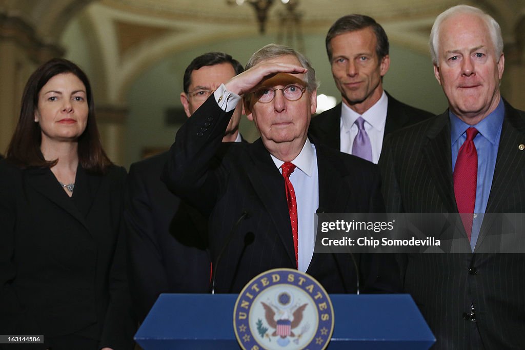 Senate Republicans Address Media After Weekly Policy Luncheon